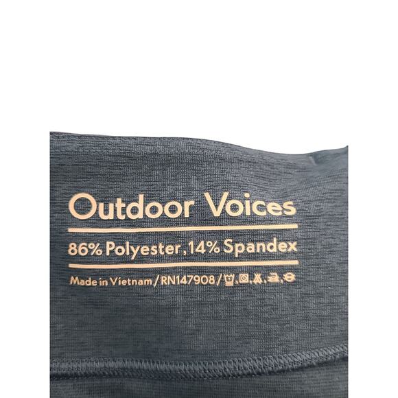 Outdoor Voices 3/4 Warm Up Colorblock Tights Blue Black Size Medium - Picture 4 of 4